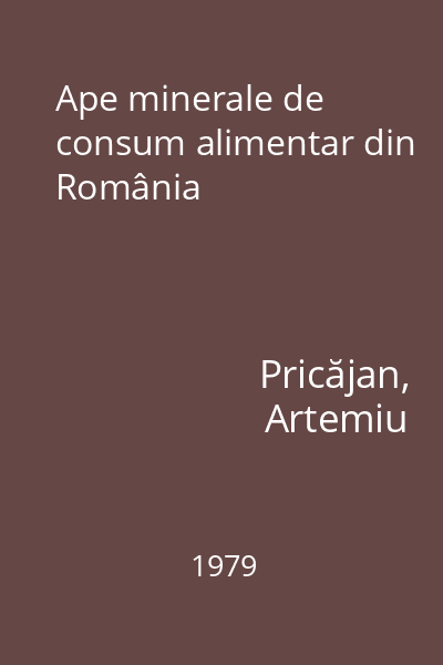 Ape minerale de consum alimentar din România