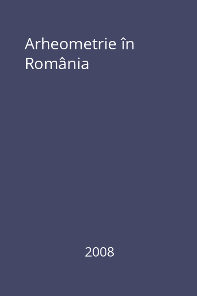 Arheometrie în România