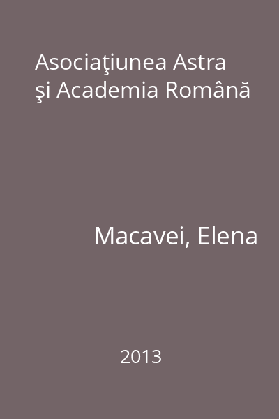Asociaţiunea Astra şi Academia Română