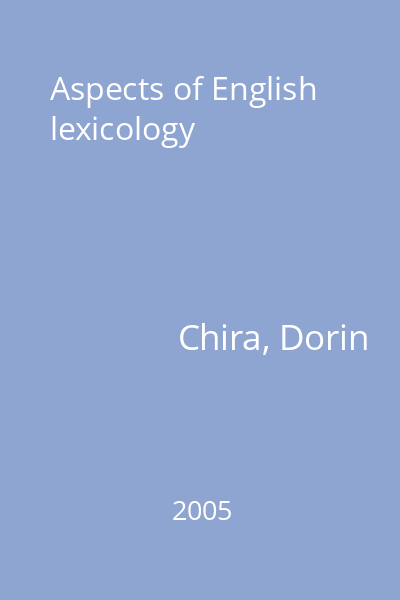Aspects of English lexicology