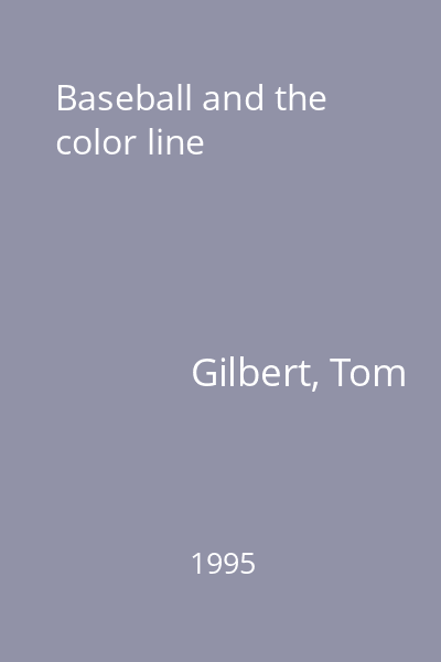 Baseball and the color line