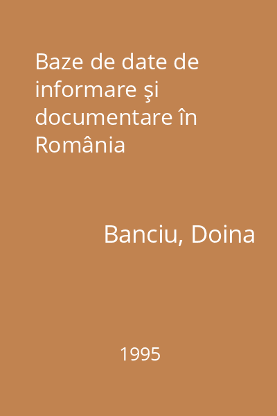 Baze de date de informare şi documentare în România