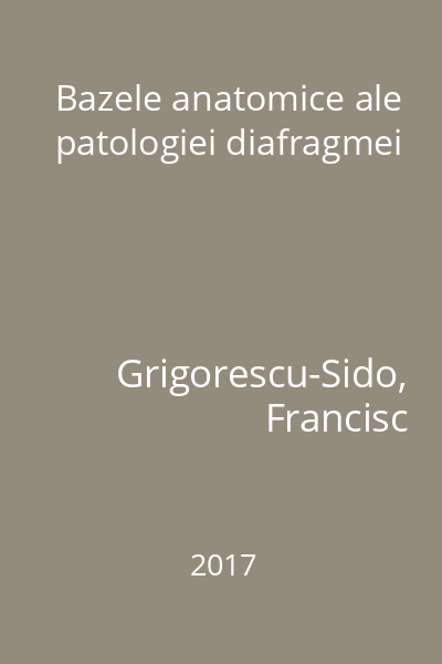 Bazele anatomice ale patologiei diafragmei