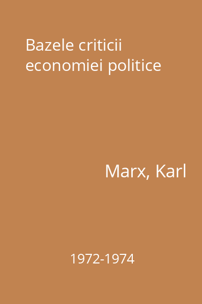 Bazele criticii economiei politice