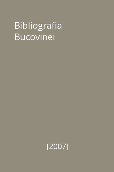 Bibliografia Bucovinei