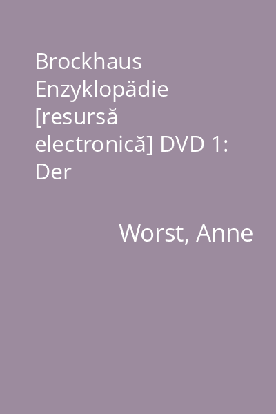 Brockhaus Enzyklopädie [resursă electronică] DVD 1: Der Brockhaus-Marathon : DVD-ROM für computer und DVD-player