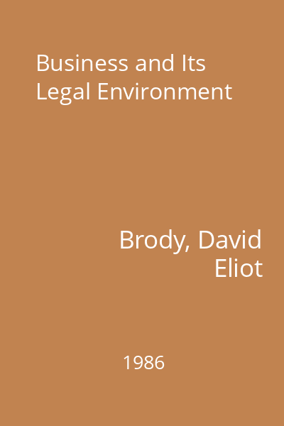 Business and Its Legal Environment