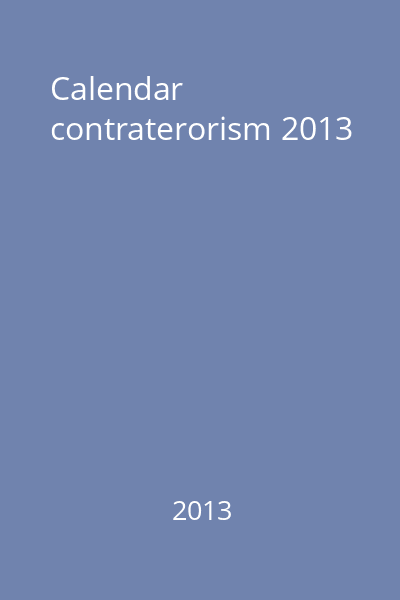 Calendar contraterorism 2013