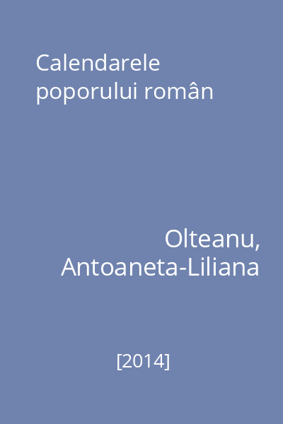 Calendarele poporului român