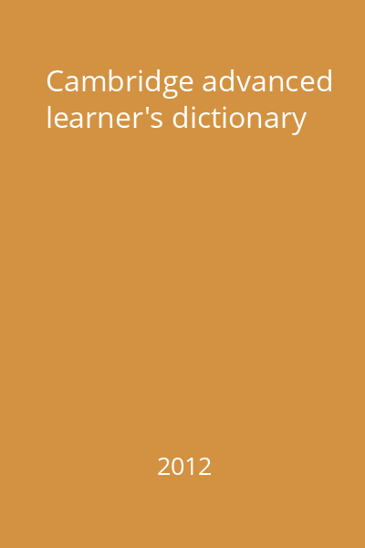 Cambridge advanced learner's dictionary