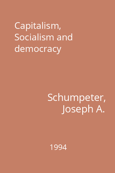 Capitalism, Socialism and democracy
