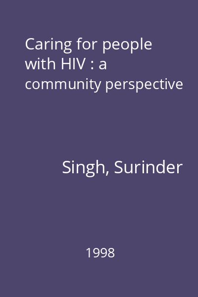 Caring for people with HIV : a community perspective