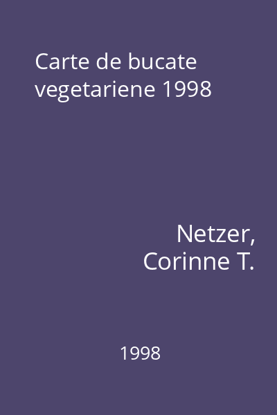 Carte de bucate vegetariene 1998
