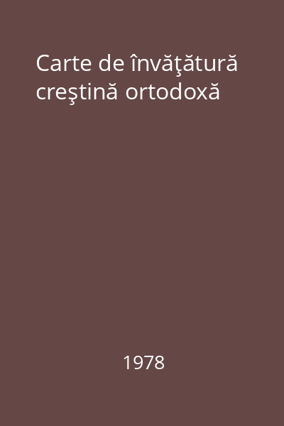 Carte de învăţătură creştină ortodoxă