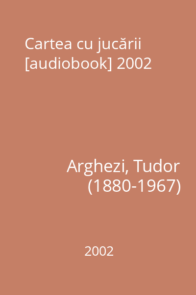 Cartea cu jucării [audiobook] 2002