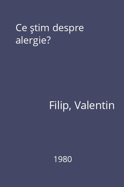 Ce ştim despre alergie?