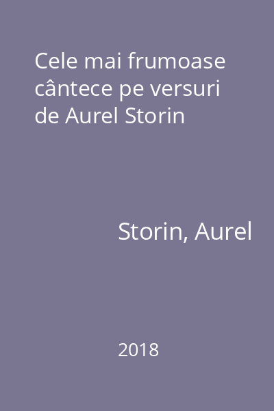 Cele mai frumoase cântece pe versuri de Aurel Storin