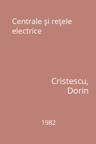 Centrale şi reţele electrice