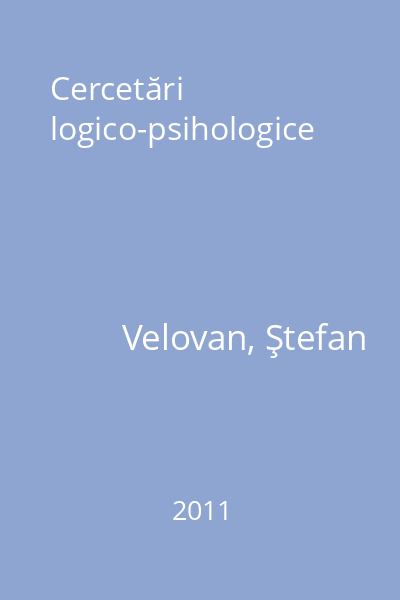 Cercetări logico-psihologice