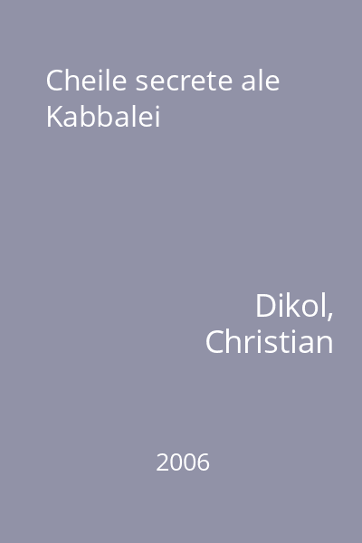 Cheile secrete ale Kabbalei