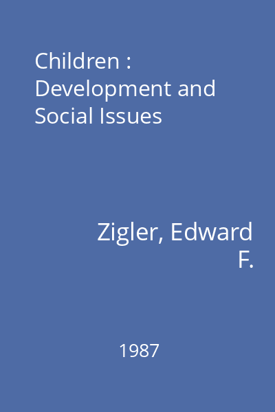 Children : Development and Social Issues