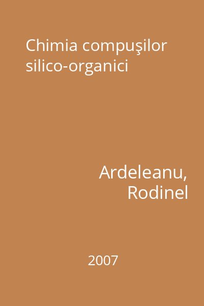 Chimia compuşilor silico-organici
