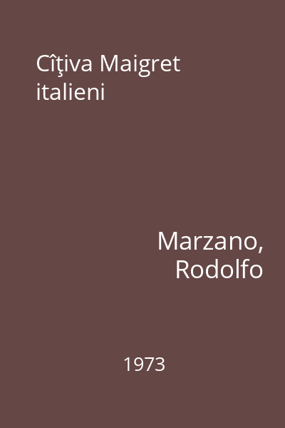 Cîţiva Maigret italieni