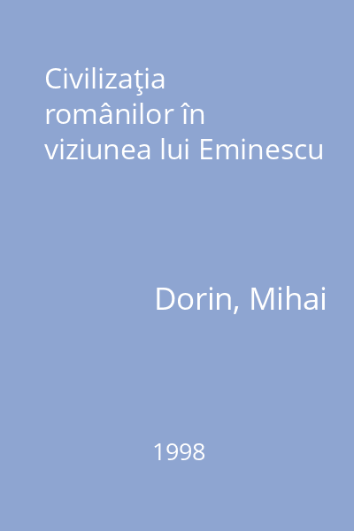 Civilizaţia românilor în viziunea lui Eminescu