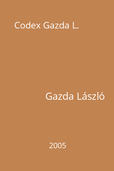 Codex Gazda L.