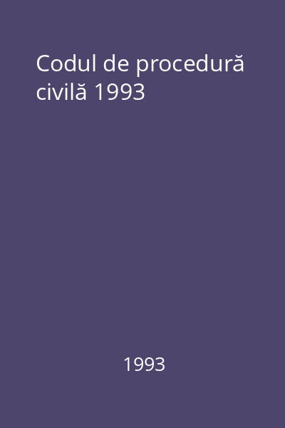 Codul de procedură civilă 1993