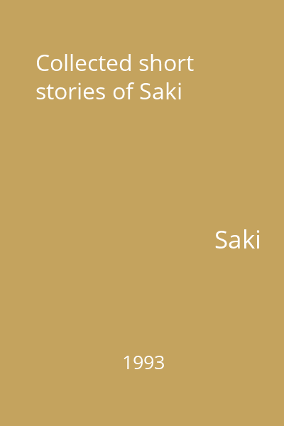 Collected short stories of Saki
