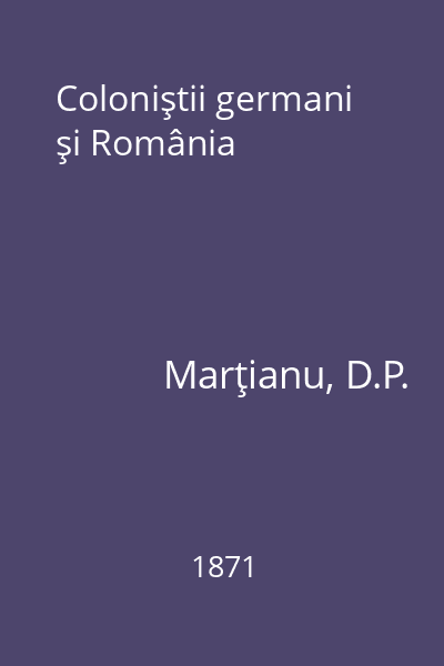 Coloniştii germani şi România