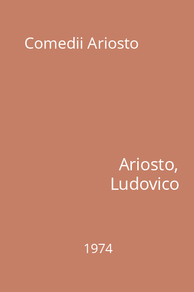 Comedii Ariosto