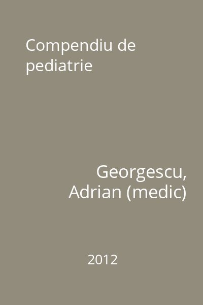 Compendiu de pediatrie