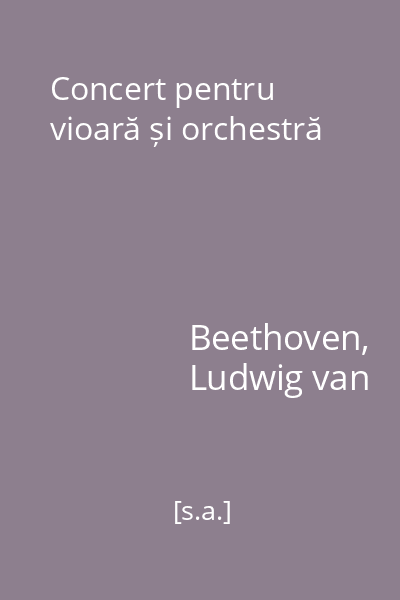 Concert pentru vioară și orchestră