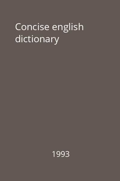 Concise english dictionary