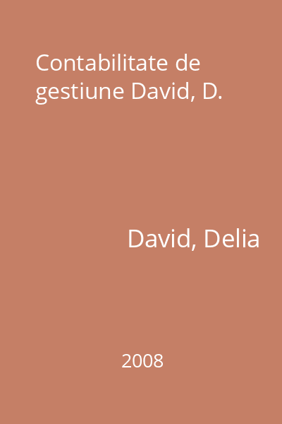 Contabilitate de gestiune David, D.
