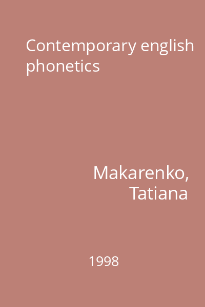 Contemporary english phonetics