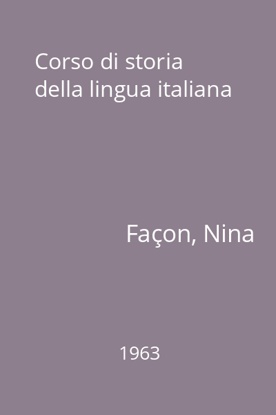 Corso di storia della lingua italiana