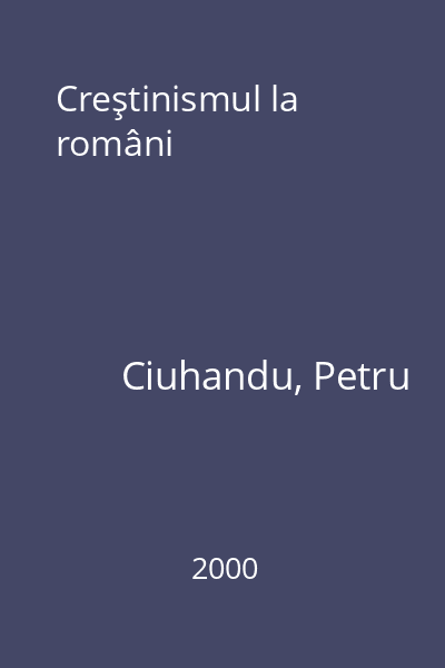 Creştinismul la români