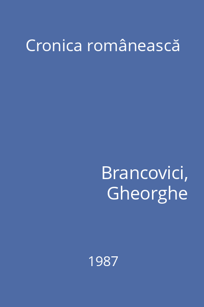 Cronica românească