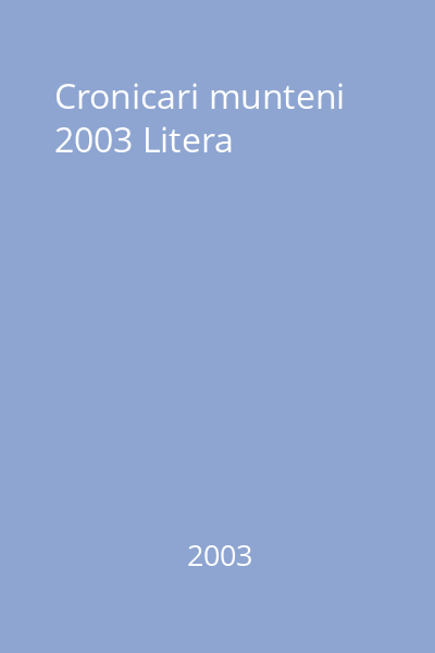 Cronicari munteni 2003 Litera