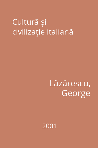 Cultură şi civilizaţie italiană
