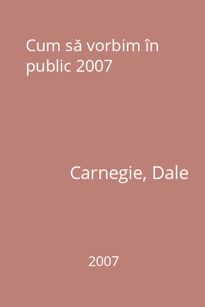 Cum să vorbim în public 2007