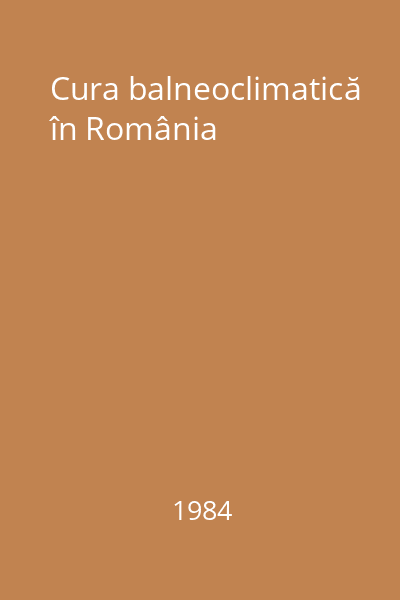 Cura balneoclimatică în România