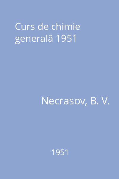 Curs de chimie generală 1951
