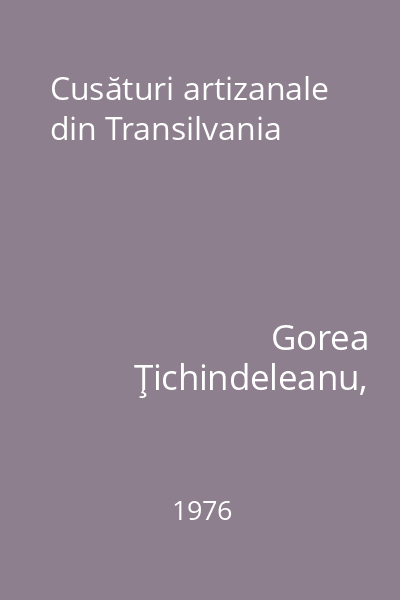 Cusături artizanale din Transilvania