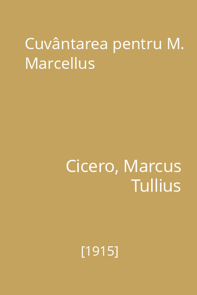 Cuvântarea pentru M. Marcellus