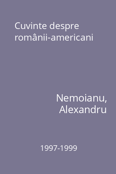 Cuvinte despre românii-americani
