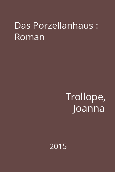 Das Porzellanhaus : Roman
